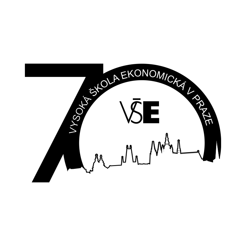 VŠE 70 let - logo černé