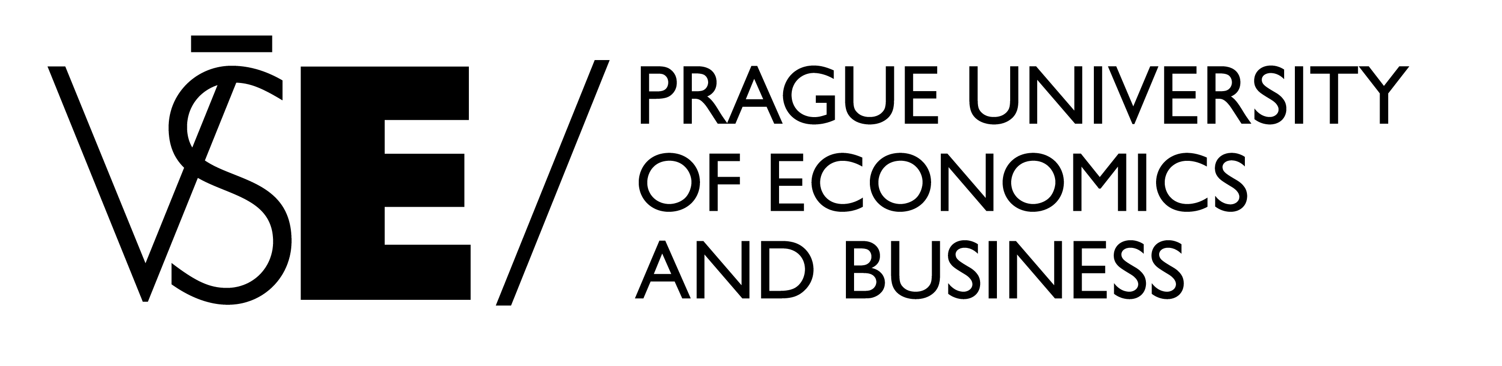 VŠE - logo černé - horizontální - English
